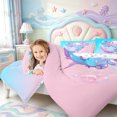 thumbnail image 4 of Manfei Rainbow Axolotl 7-Piece Twin Bedding,Watercolor Ocean Animal Bedding Comforter Set,Colorful Stars Reversible, 4 of 7