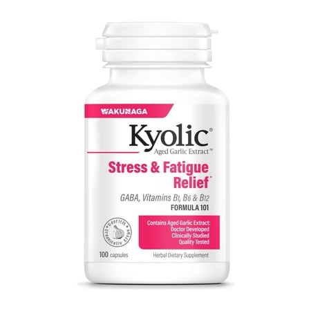 Kyolic Aged Garlic Extract Formula 101, Stress and Fatigue Relief, 100 capsules.