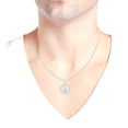 thumbnail image 3 of Ritastephens Sterling Silver Saint St Jude Thaddeus Medal Round Charm Pendant Necklace (Small, Regular), 3 of 4