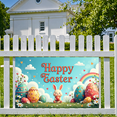 thumbnail image 3 of LUUFILx Happy Easter Backdrop Spring Bunny and Egg Display for Holiday Celebration Party Decoration Background Photography Props Banner, 3 of 7