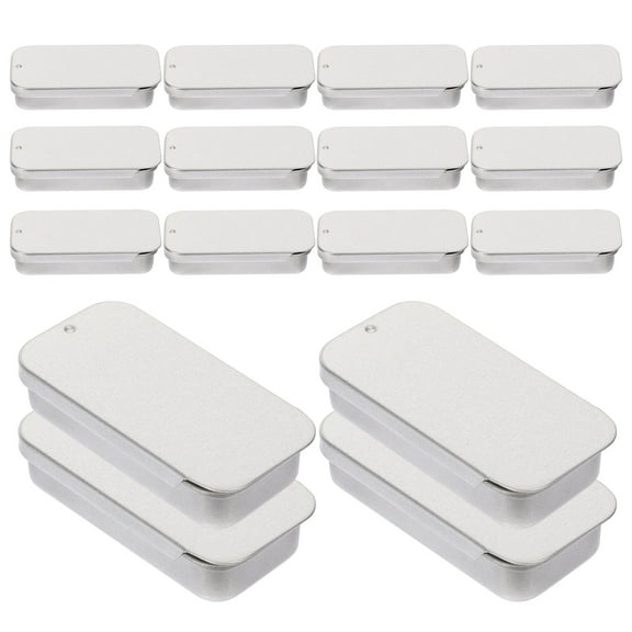 Beaupretty Small Metal Tin Containers with Push Lid for Portable Storage 16Pcs