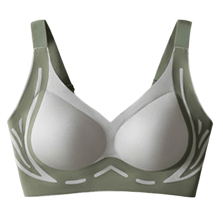 Green Women s Bra  Soft Support Top Support Non Marking Underwear Women Fixed Cup To Collect Side Breasts Gathered Tank Top Bra Women s Bra L