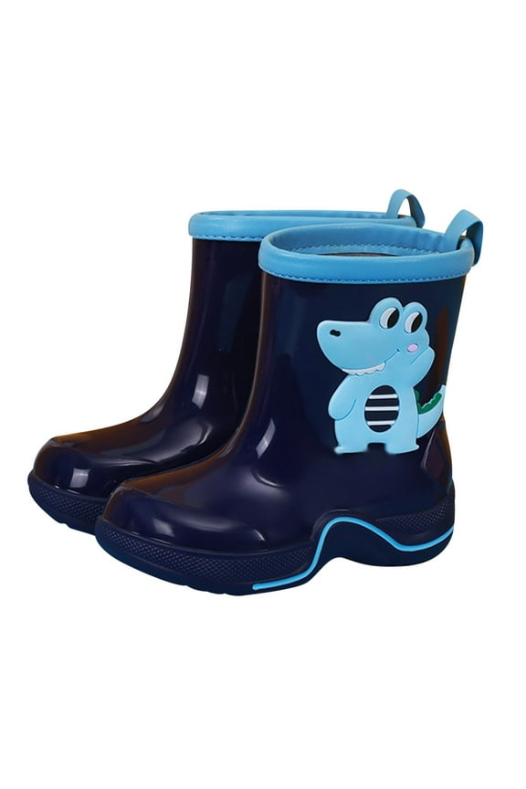 Kids Boys Girls Rain Boots with Easy-on Handles Rainboots (Toddler/Little Kid/Big Kid) (Dark Blue,200)