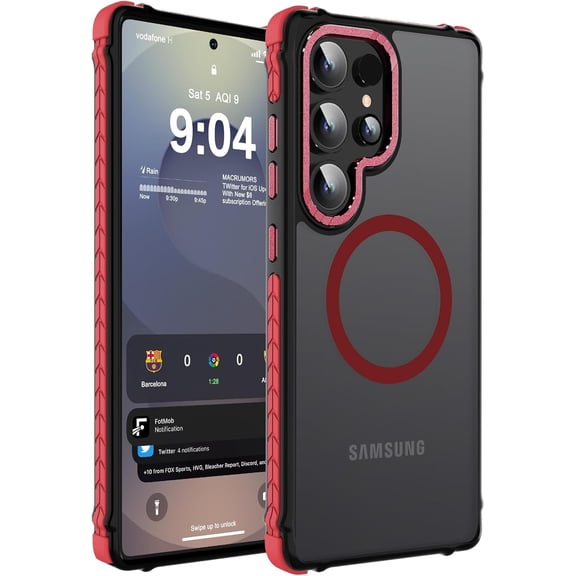 REQO Strong Magnetic Case for Samsung Galaxy S24 Ultra 6.8-Inch,[Compatible with Magsafe][Military Grade Drop Protection] Translucent Matte Shockproof Protective Phone Cover