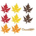 thumbnail image 5 of 24 Pack Fall Felt Maple Leaf Ornaments, 4 Styles Embroidered Vein Pre-Strung Cutouts, Rustic Thanksgiving DIY Craft Indoor Outdoor Party Hanging Decor, 3.74×3.94in, 5 of 5