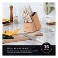 thumbnail image 2 of Juego de Cuchillos de Cocina COOKIFY Acero Inoxidable 15 Piezas con Base y Afilador, Madera/Marfil, 2 of 6