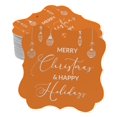 thumbnail image 1 of Inkdotpot Pack Of 50 Merry Christmas & Happy Text Paper Tags DIY Craft Bracket Shape Real Silver Foil Hang Tags, 1 of 1