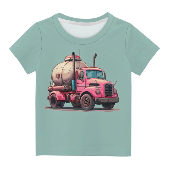 HAOTAGS Boys Short Sleeve Graphic Print T-shirts (3-14), Casual Summer Outdoor Blouse Top Multicolor Size 4 T