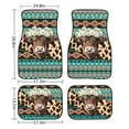 thumbnail image 6 of Renewold American Tribal Highland Cow Daisy Brown Teal Car Floor Mats All Weather Car Carpets Set of 4, Non-Skid Auto Rugs Universal Fit Car Floor Carpet for Most Cars Truck Sedan SUV, 6 of 7
