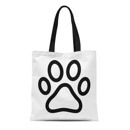 ASHLEIGH Canvas Tote Bag Control Dog Cat Paw Line for Apps Reusable Shoulder Grocery Shopping Bags (Best Grocery Shopping App)