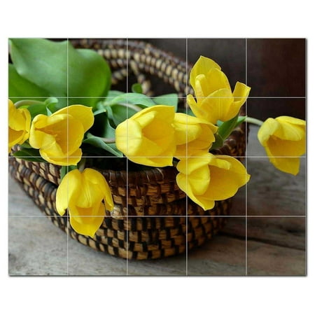 Flowers Ceramic Tile Mural Kitchen Backsplash Bathroom Shower 402577 S54