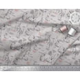 thumbnail image 2 of Soimoi Gray polyester Crepe Fabric Abstract & Rabbit Animal Printed Fabric 1 Yard 52 Inch Wide, 2 of 3