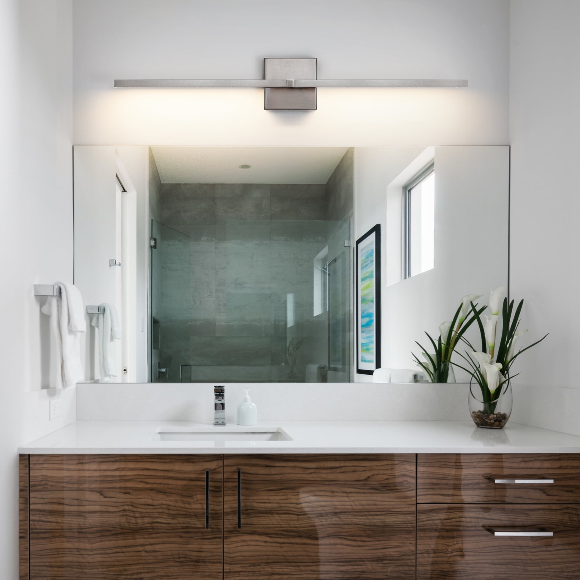 KAISITE Modern Bathroom Vanity Light 30 inch Dimmable Bathroom Light Fixtures for Bathroom Wall Sconce with 3500K Warm Light Bedroom