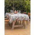 thumbnail image 3 of Outdoor Tablecloth with Umbrella Hole for Patio/Picnic/Party/Camping, Orange Coastal Starfish Waterproof Table Cloth Rectangle Table Cover Washable, Summer Ocean Sea Corals Wood Grain (60"x 120"), 3 of 9