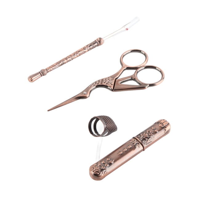 Kit De Costura Vintage, Tijeras Compactas De Acero Inoxidable, Dedal De Costura Para Bordado