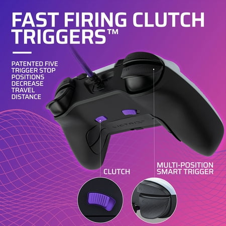 PDP - Victrix Gambit World's Fastest Licensed Xbox Controller, Elite Esports Design - Xbox One, Series X|S, Windows 10 - White & Purple