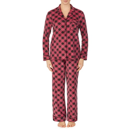 

Secret Treasures Women s and Women s Plus Traditional Stretch Velour Long Sleeve Notch Collar Pajama Set