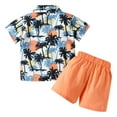 thumbnail image 4 of Baby Toddler Boy Outfits Clothes Summer Kids Pattern Short Sleeve Button Down Shirt Shorts Set Casual Suit 2pcs, 4 of 8