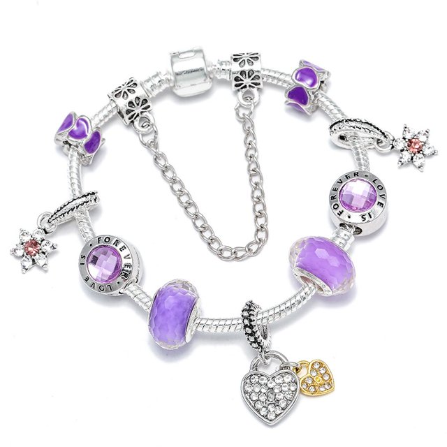 Seialoy, pulseras con colgante de llave de corazón Chapado en plata para mujeres, pulsera Original con cuentas de corona de princesa para niñas, joyería para esposa Tan Jianjun unisex