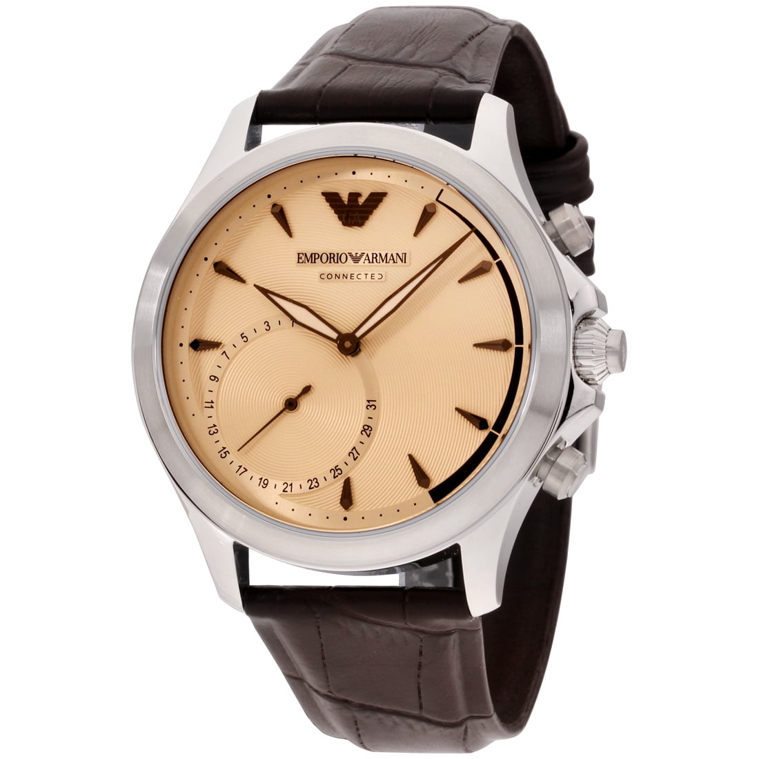 Armani Hybrid Beige Dial Leather Strap Men's Watch ART3014 - Walmart.com