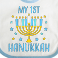 thumbnail image 4 of Inktastic My 1st Hanukkah with Menorah and Stars Boys or Girls Baby Bib, 4 of 4