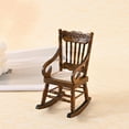 thumbnail image 5 of Miiottaa Small Wooden Rocking Chair Model Figurine Dollhouses Scene Decoration 1/12 Scale Miniature Furniture Landscape Accessory, 5 of 12