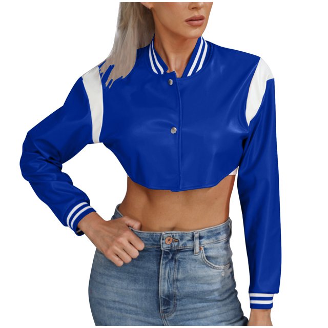 Chaquetas y abrigos casuales sin capucha de manga larga para mujer, chaqueta de color liso, chaqueta de béisbol, chaqueta de cuero, abrigo para mujer