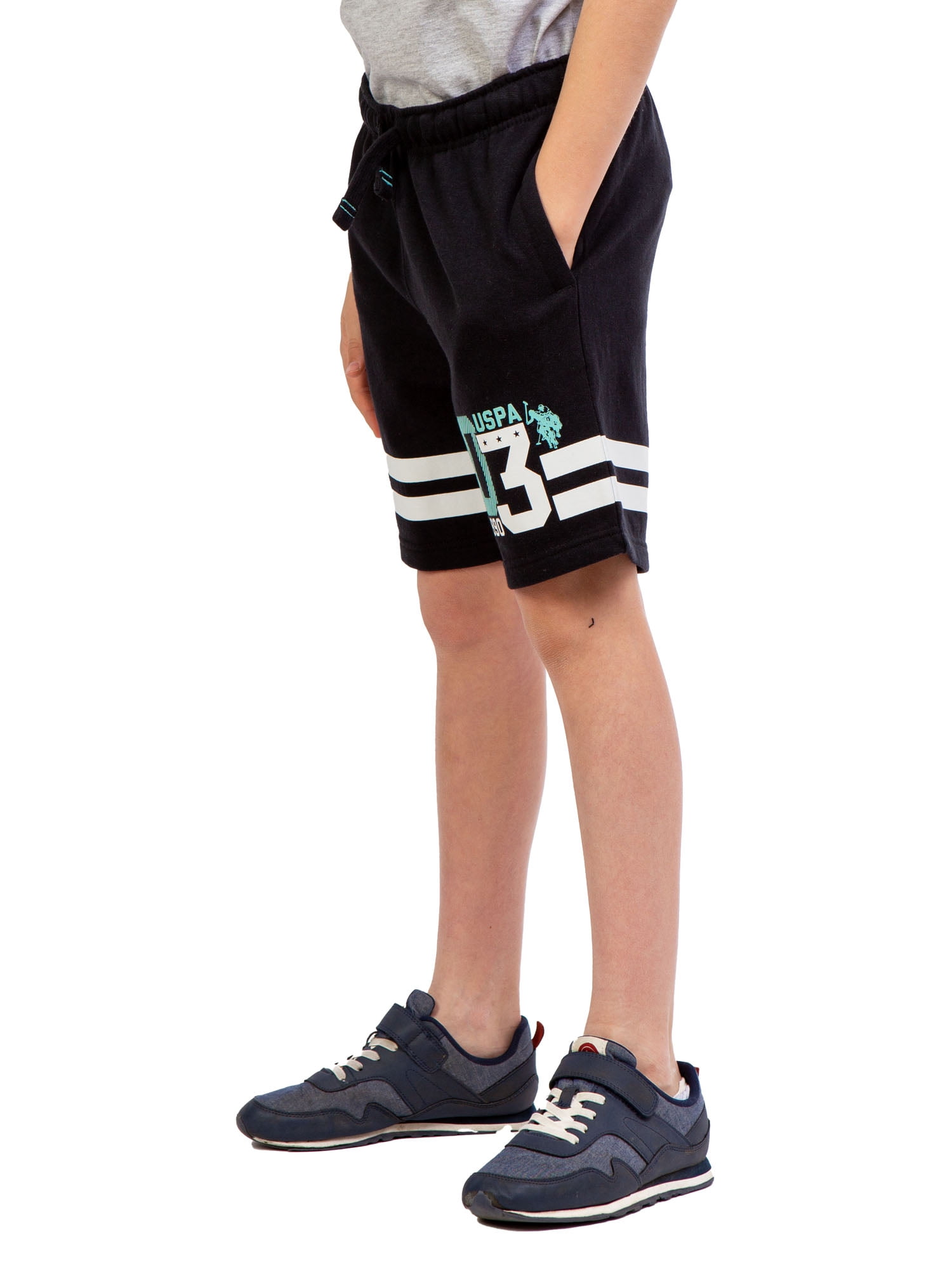 U.S. Polo Assn. Boys Stripe Terry Shorts, 2- Pack, Sizes 4-18