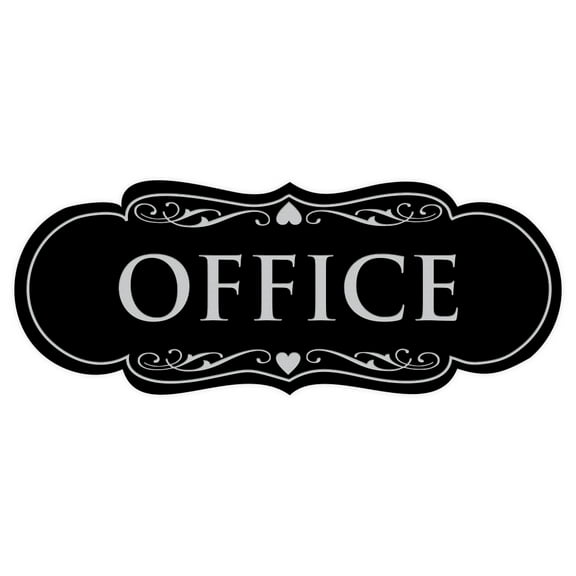 Designer Office Sign(Black / Silver) - Medium
