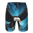 thumbnail image 3 of Balery Night Sky Forest Bald Eagle Traje de Baño Estilo Hawaiano para Hombre, Shorts de Secado Rápido con Bolsillos-Small, 3 of 6