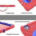 thumbnail image 4 of for iPad Pro 11 5th Gen 2024 Case, Military Grade Silicone Shockproof Heavy Duty Protective Cover for iPad Pro 11 2024 with Handle Strap & Pencil Holder Rotating Stand - Redblue, 4 of 13