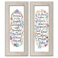 thumbnail image 2 of Gango Home Decor Lovely Watercolor-Style Bible Verse Jeremiah 29:11 & Psalm 139:14 Floral Set; Two 8x20in Art Prints in Distressed White Frames, 2 of 6