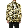 thumbnail image 4 of INSPIRE CHIC Men's Vintage Leopard Printed Button Down Long Sleeve Cotton Shirt M Golden Black, 4 of 6