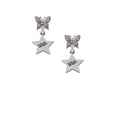 thumbnail image 2 of Delight Jewelry Silvertone Wish Star Silvertone Antiqued Butterfly Post Earrings, 2 of 4