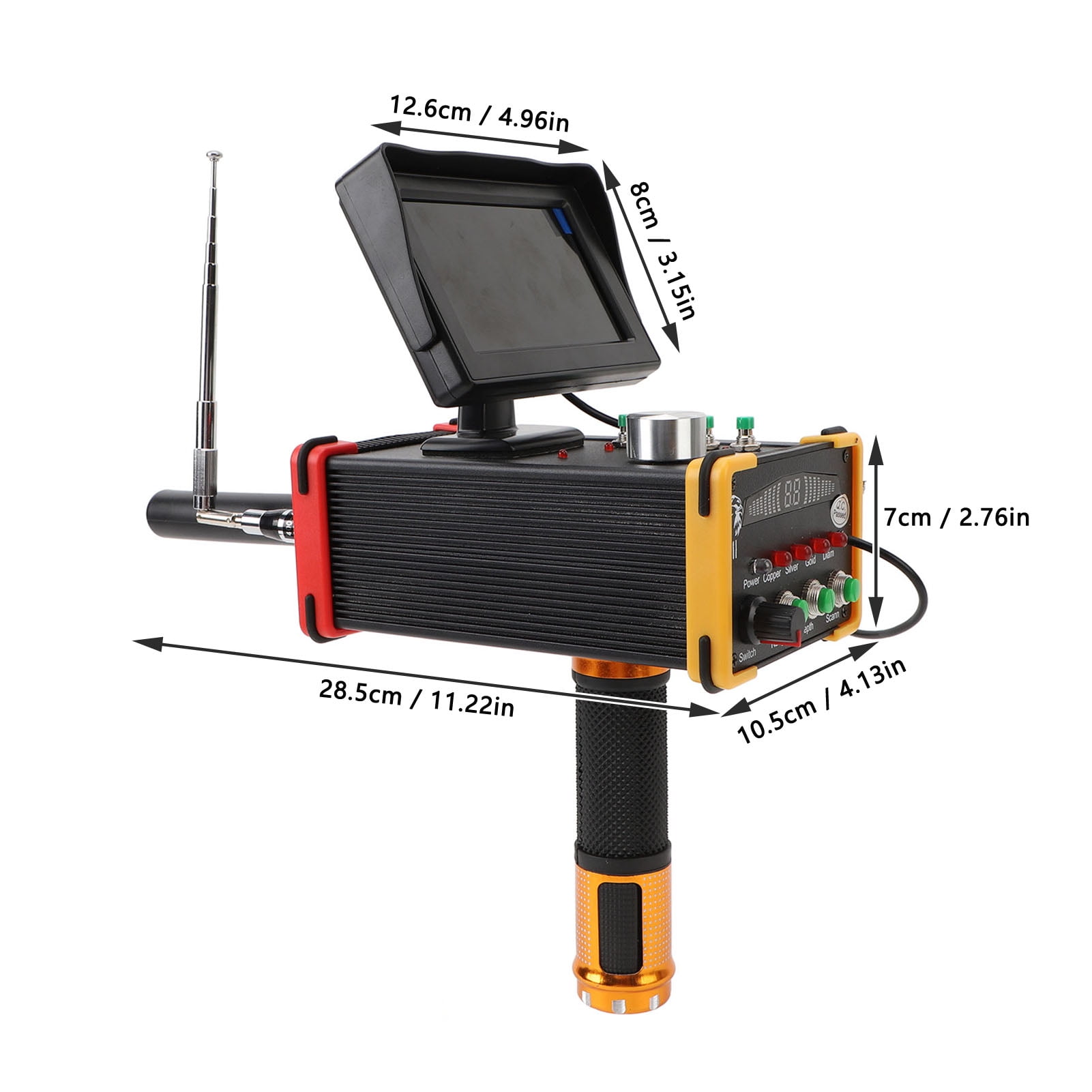 Metal Detector 15m Depth 1000 Meters Underground Scanner High Accuracy Gold Silver Copper Locator with Display Screen US Plug 100‑240V