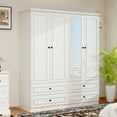 thumbnail image 5 of VivaVista Wardrobe Armoire Closet, Modern Armoire Storage Cabinet with Hanging Rod & Drawer, Wood, 5 of 9