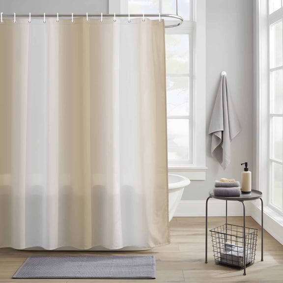 Bathroom Shower Curtain Modern Beige Ombre Texture Waterproof Shower Curtains with Hooks, Minimalist Gradient Art Bath Curtains Bathtub Curtain Home Decor 36x72in