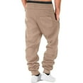 thumbnail image 5 of Jinhomg Men's Fleece Cargo Sweatpants Joggers Casual Loose Fit Big And Tall Drawstring Trousers Workout Athletic Running Pants Khaki,S, 5 of 6