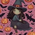thumbnail image 6 of HAOXIT Halloween Pumpkin Witch Hat Table Cloth Round Dark Pink Reusable Tablecloth  Waterproof Outdoor Tablecloth Table Cover for Kitchen Party Picnic Dining Decor 42-46, 6 of 8
