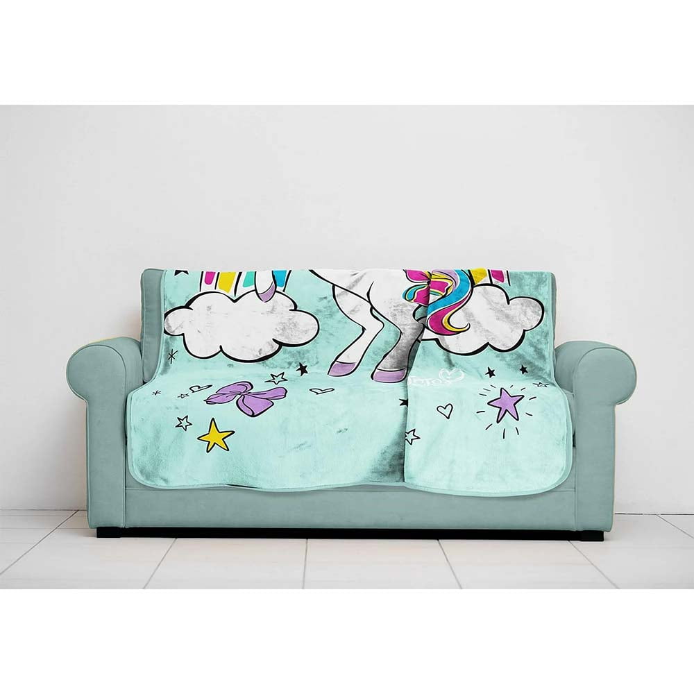 Jojo Siwa Reach for the Stars Plush Blanket, 100% Polyester, Blue