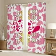 thumbnail image 2 of Homewish Milk Cow Print Curtains Pack of 2 (42x84 Each),Chic Cowgirl Hat Curtains Blackout,Pink White Bedroom Curtains For Girls Teens,Breathable Home Decor, 2 of 6
