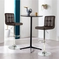 thumbnail image 2 of Costway Set of 2 Adjustable Bar Stools PU Leather Swivel Kitchen Counter Pub Chair Brown, 2 of 10