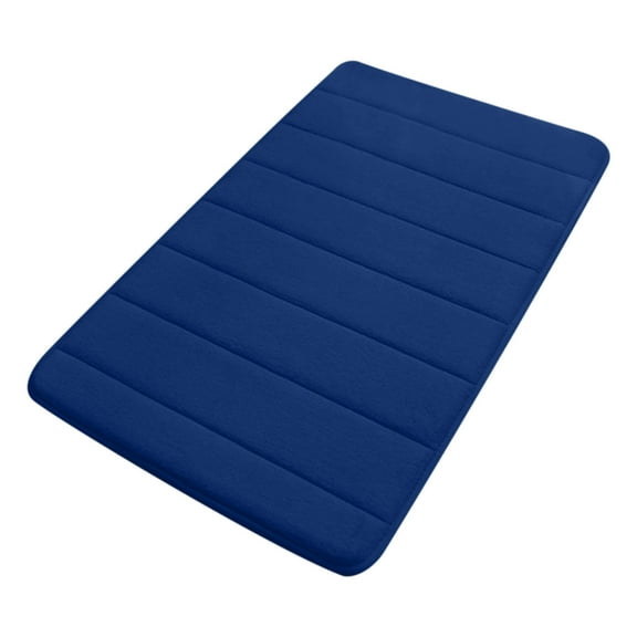 Plush Quilted Fleece Bath Mat with Non-Slip Backing | Super Absorbent Microfiber Floor Mat | Soft Foam Comfort for Bathroom & Vanity | 23.6 x 15.6 Inches