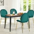 thumbnail image 3 of Gymax 4PCS Velvet Dining Chair Accent Leisure Chair Armless Side Chair Green, 3 of 10