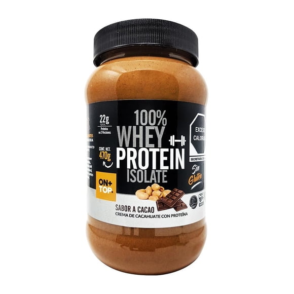 Crema de Cacahuate On+Top Cacao Whey 470 g