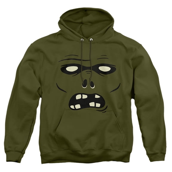 Popfunk Halloween Zombie Costume Adult Pull-Over Hoodie, Military Green, Small