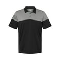 thumbnail image 3 of Adidas Mens Heathered 3-Stripes Colorblock Polo, XL, Collegiate NavyMid Grey, 3 of 4