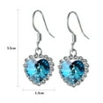 thumbnail image 2 of Yoursfs Womens Dangle Earrings White Gold Plated Fish Hook Dangling Blue Birthstone CZ Halo Love Heart Earrings Jewelry Gift Clearance, 2 of 6