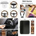 thumbnail image 4 of Jeiento Aztec African Tribal Car Seat Cover Full Set Car Floor Mats Steering Wheel Cover Seatbelt Cover Armrest Cover Coaster Keychains Lipstick Holder 17 Pack Auto Interior Accessories Set, 4 of 7
