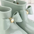 thumbnail image 4 of Toddler Green Rain Boots 3D Bow Green Kids Boys Girls Lightweight Shoes, 4 of 7